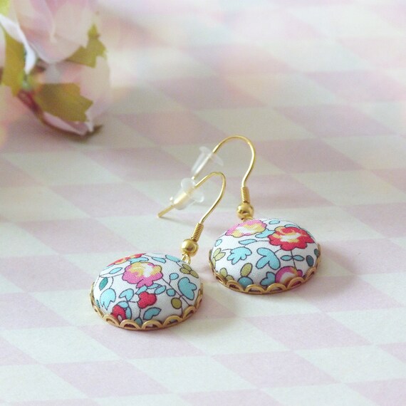 Liberty earrings, Colorful earrings, Multicolor earrings, Flower earrings, Liberty jewelry, Summer trends, Gift under 30, Stainless steel