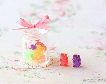 Dollhouse Miniature Food - Gummy Bears in Candy Jar