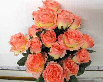 Bouquet de mariage DIY, Rosier corail, centre de table mariage, bouquet rose pêche, fournitures de bricolage mariage, fleurs de mariage, décoration de mariage