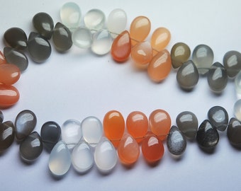 7 Inch Finest Quality,Multi Moonstone Smooth Pear Shape Briolettes,10mm size