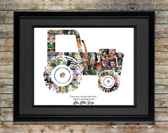 Boys Room Wall Art | Boys Room Decor | Tractor Wall Art | Farm Decor | Tractor Photo Collage | Tractor SVG | Tractor Art
