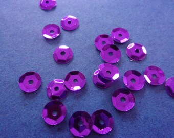 Set of 20 sequins "sequin" Purple, sewing or craft - 7mm