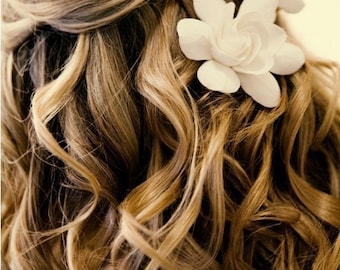 Ready to Ship- The Original Gardenia Hair Flower for Weddings as seen in Southern Weddings Magazine in Ivory with Alligator Clip