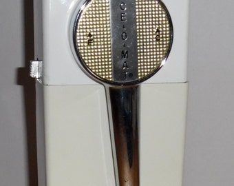 Vtg 50s Ice O Mat Ice Crusher Chrome & White Base Wall Mounts Counter Top Mounts Table Top Ice Crusher Mid Century Retro