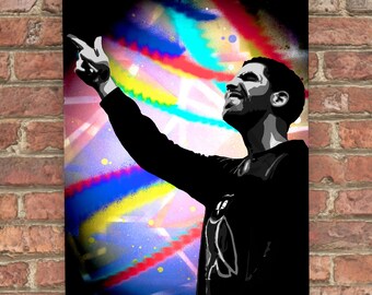 Drake Canvas Spray Painting - Drake Painting - Stencil Art - Drake - hip hop - hip hop art - hiphop - canadian - multi coloured canvas
