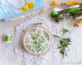 Green wall art, Hand Embroidery, christmas gift for mom - Green Garden - Embroidery kit, Wall Art, Embroidery Hoop Art, Embroidery design