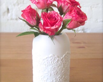 Lovely Porcelain Lace Small Flower Vase, Perfect Gift for Flower Lover-Hideminy Lace Series