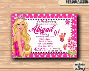 Barbie, Barbie invitation, Barbie Birtday, barbie party, Barbie printtable, Barbie invite, Barbie invited, Princess invitation