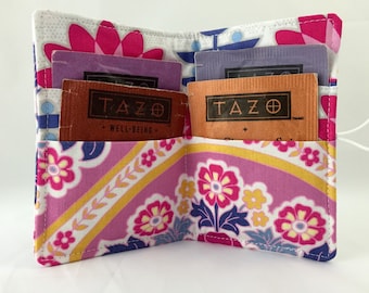 Tea Wallet Tea Bag Wallet - Tea Bag Case Tea Bag Holder Tea Holder - Tea Bag Organizer - Tea Bag Cozy Joel Dewberry Atrium Grace in Fuschia