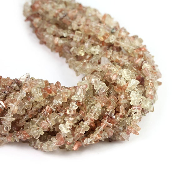 Oregon Sunstone Chip Beads Full Strand Champagne Schiller