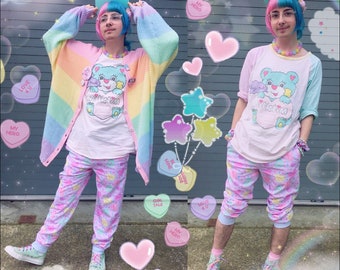 Conversation Candy Hearts pants, Pastel jogger pants, Conversation Candy Heart Pants, Pastel Heart jogger pants
