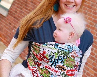 Baby Carrier Hybrid Stretch Wrap - POW! - Front & Back Carries- Instructional DVD Included - Fast Shipping