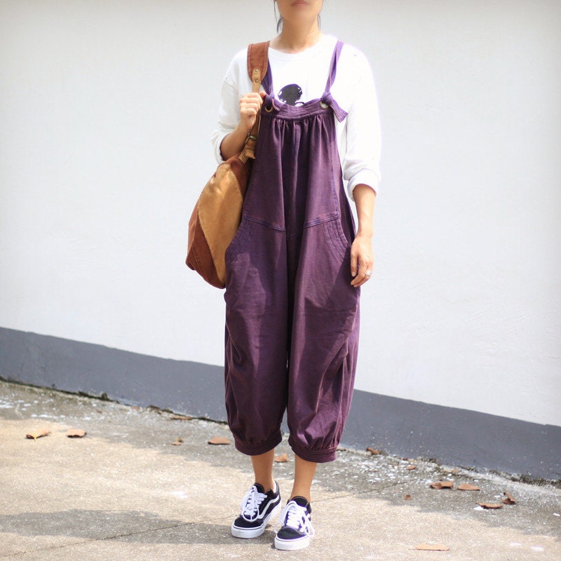 Loose Fitting Overall Plain Jumpsuits