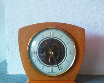Vintage Wooden Shelf Clock , Smiths Retro Clock
