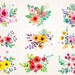 Watercolor Floral Bouquets SVG,PNG/wedding floral ornaments/invitations/floral label/decal/printable/ cut/flowers svg/floral arrangement