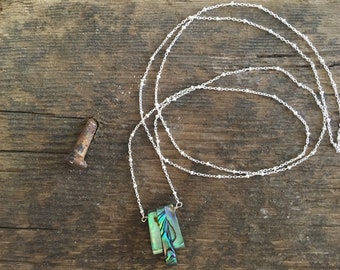 Silver and Abalone Necklace.