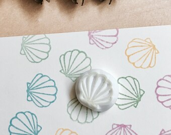 Shell rubber stamp ,shell pattern rubber stamp,shell hand carved stamp,shell stamp ,ocean stamp ,ocean