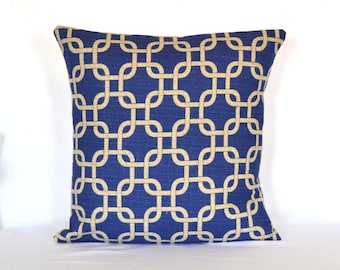 STORE CLOSING SALE Blue Chainlink Pillow, decorative pillow, throw pillow, accent pillow, cushion cover, premier prints