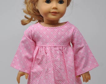 Pink and White Dress with Bell Sleeves 18 Inch Doll Clothes