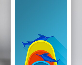 Minimalist Marlins Park - Ballpark Art Print -Miami Marlins (HOMERUN SCULPTURE)