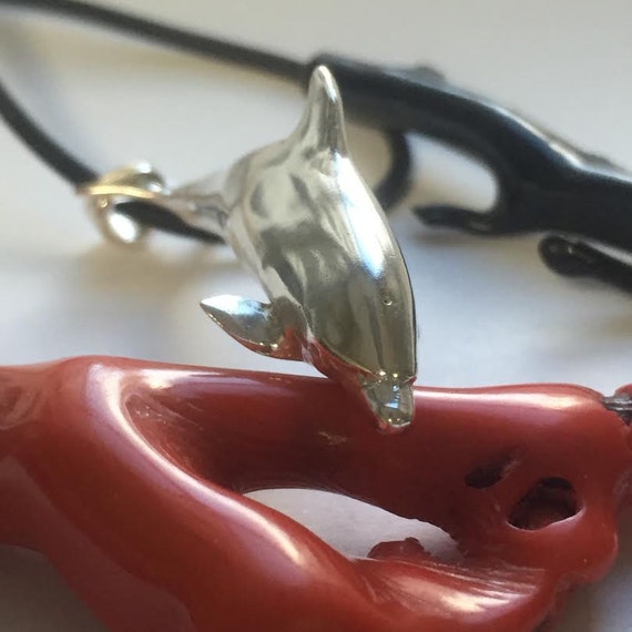 Dolphin pendant, Dolphin charm, Dolphin jewelry, Ocean creatures, under water pet, Silver dolphin, Salt water, ocean jewelry,