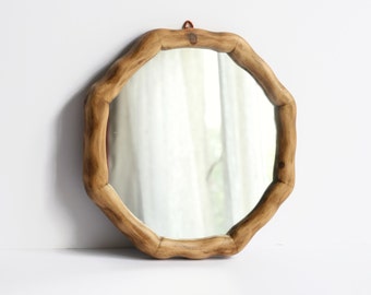 11" Wooden Wall Mirror - Nautical Porthole Mirror - Octagonal Reclaimed Wood Mirror - Home Decor - Waldorf