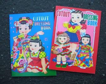 2 Vintage Japanese Cutout Dressing Books / Paper Dolls