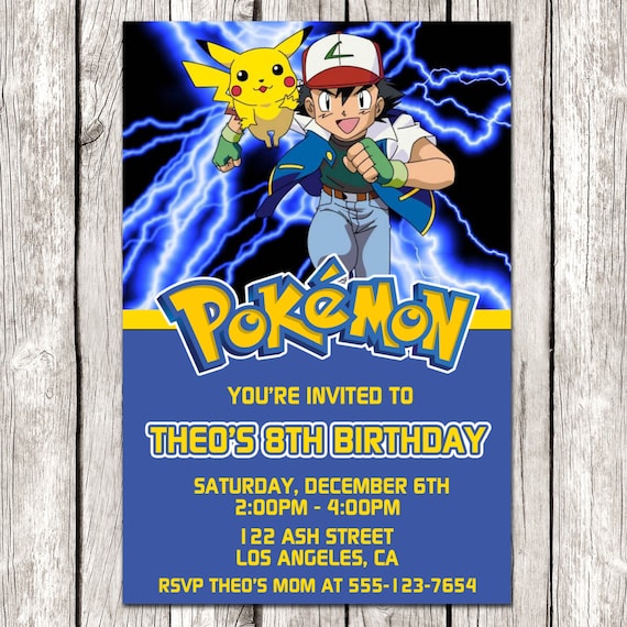 Pokemon Birthday Party Invitations 6