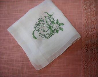Monogram T Bridal Wedding Handkerchief