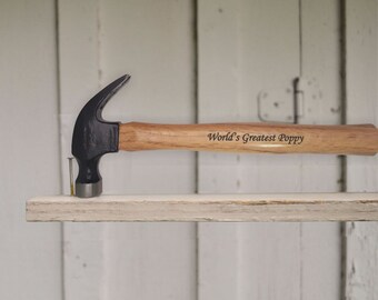Personalized 16oz Hammer, Engraved Hammer Wooden Handle for Father's Day, Birthday, Dad Appreciation, Husband, Grandfather, Greatest Dad