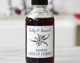 DIY Homemade Vanilla Extract Label or Tag, Personalized, Set of 18