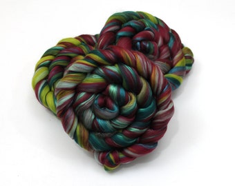 Merino Wool / Silk Roving (combed top) - Custom Blended Commercially Dyed Roving for Spinning or Felting - 4 oz