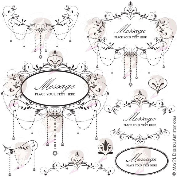 Wedding Digital Clipart Frame Elegant Chandelier Classic Wedding Digital Clipart Frame Elegant Chandelier Classic