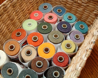 Irish Waxed Linen Thread, Bookbinding Thread, 4 ply, Choose a color, 5 yards