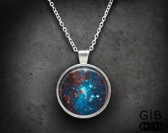 Blue Galaxy Necklace Pendant - Galaxy Star Necklace Jewelry - Galaxy Blue Necklace Pendant - Blue Galaxy Jewelry Necklace - Galaxy Pendant