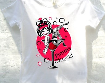 womens vinatge T-Shirt Pimm's O'clock