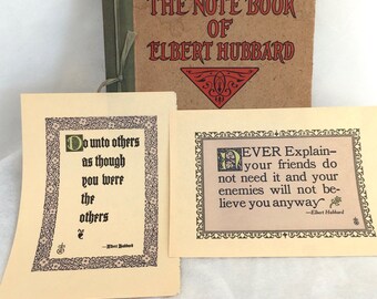 The Notebook of Elbert Hubbard plus Framable Quotes - 1927 1st edition Roycrofters