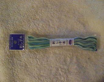 Sashiko Embroidery Thread/Green Variegated/22 yds