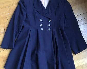 Vintage Princess Coat/Vintage Childs Coat/Vintage Childs Princess Coat/Navy Princess Coat/Childs Princess Coat