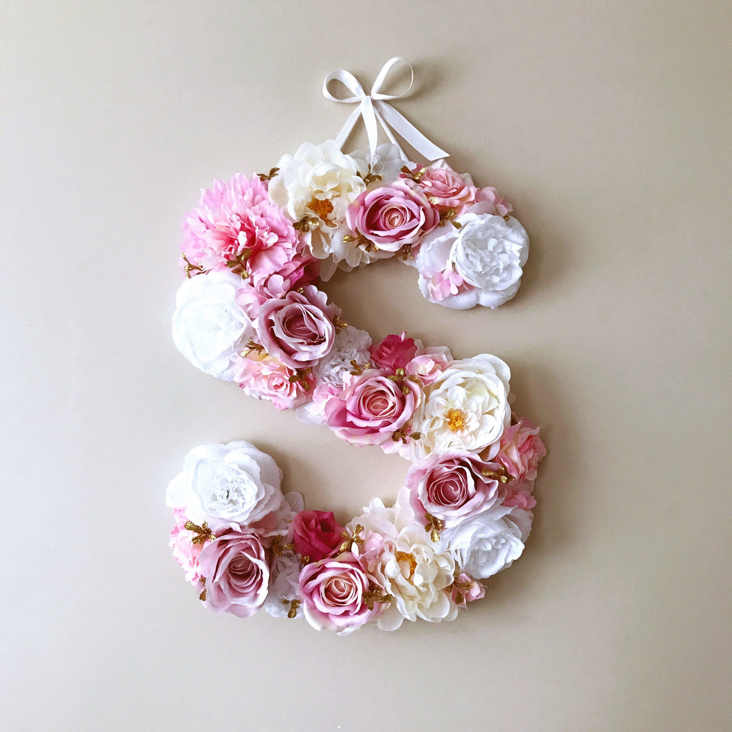 Large Flower Letters Floral Letter wedding Personalized