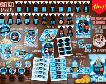 Boss Baby Party Kit digital, party favors, invitation, Birthday Decoration , Party Decor , printables, supplies, african american
