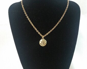 Gold or silver initial necklace