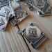 6 Piece silver plated book charms, pendant, 26x21mm, jewelry supplies, findings, design