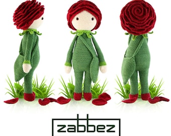 Crochet pattern amigurumi doll "Rose Roxy" PDF