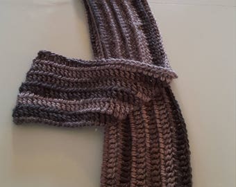 Gray and Black Mans Scarf