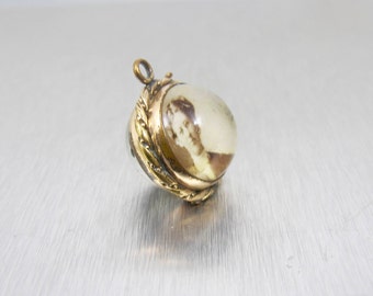 Victorian Pools Of Light Locket Pendant. Antique Rock Crystal Rolled Gold Picture Locket.