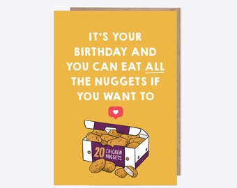 Funny Birthday Card | Chicken Nuggets Card | Birthday, Nugget