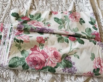 10 Yards Roses Lilacs Fabric Chintz Croscill Waverly Poly Cotton Never Used Valance Bedding Upholstery Discontinued