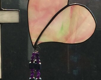 Heart stained glass suncatcher