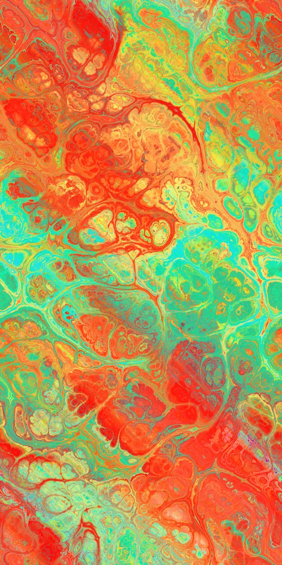 Handmade Velvet Upholstery Fabric Turquoise Salmon Orange Shimmer Fiber Art Fabric